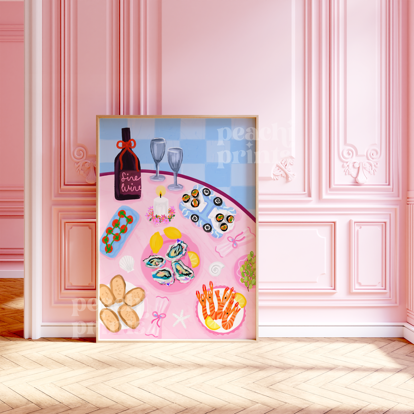 Seafood Table Spread Print