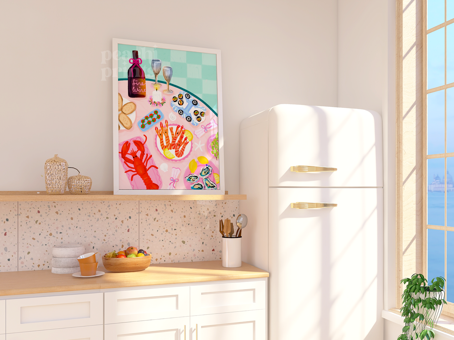 Lobster Night Table Spread Print