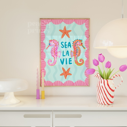 Sea La Vie Seahorse Print