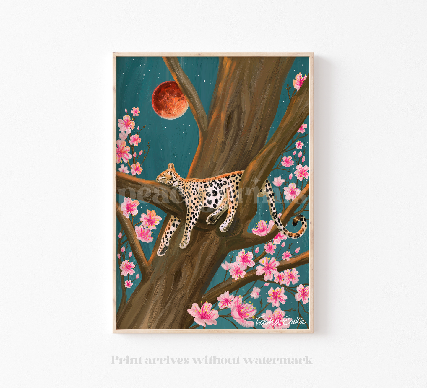 Sleeping Leopard Oil Painting Print