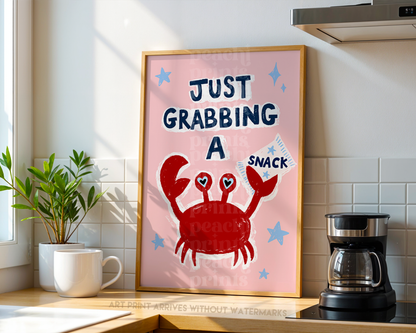 Grabbing A Snack Crab Print