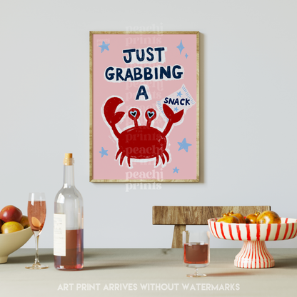 Grabbing A Snack Crab Print