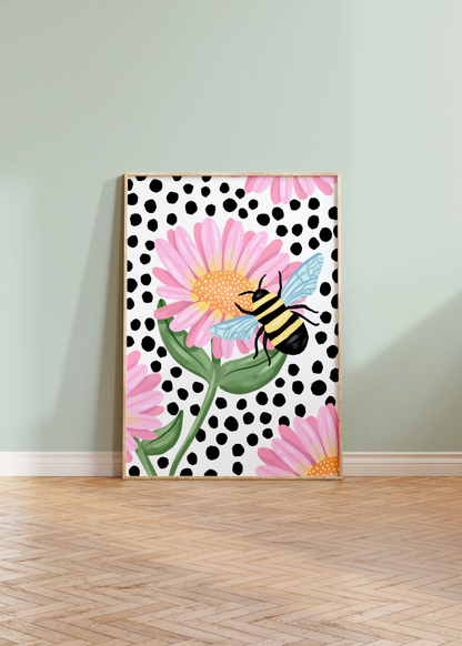 Flower Bee Spot Print