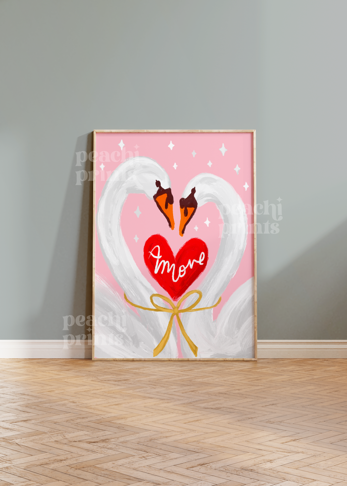 Swans in Love Print