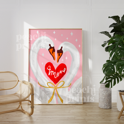 Swans in Love Print