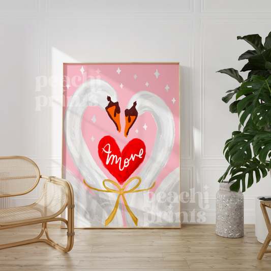 Swans in Love Print