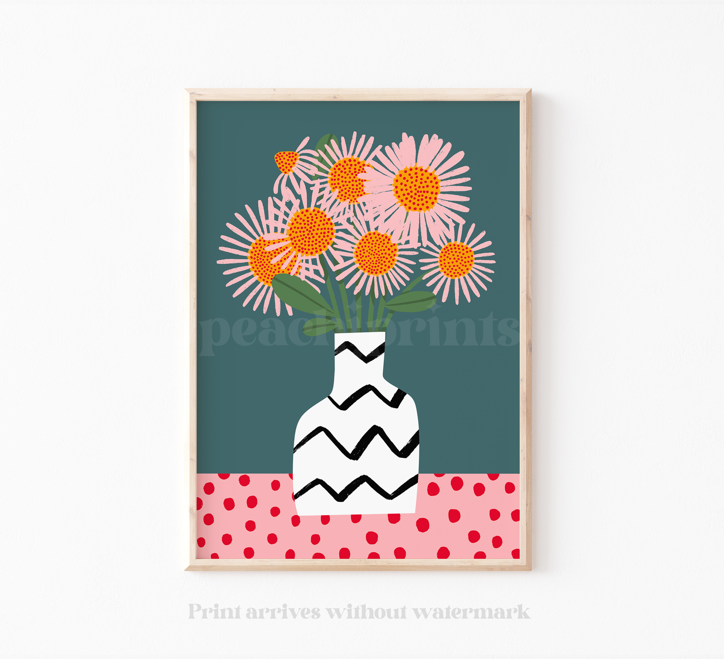 Abstract Stripe Vase Print