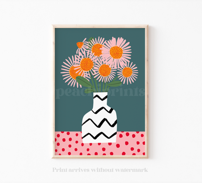 Abstract Stripe Vase Print