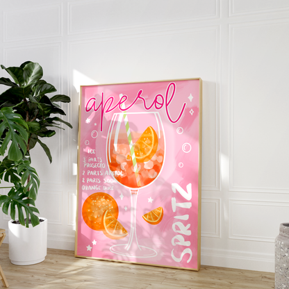 Aperol Spritz Cocktail Print
