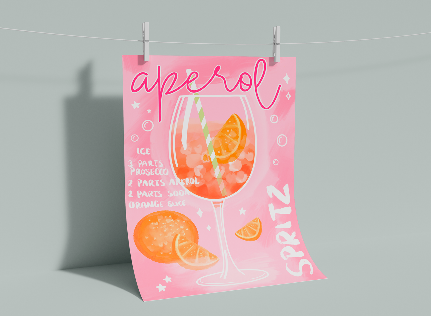Aperol Spritz Cocktail Print