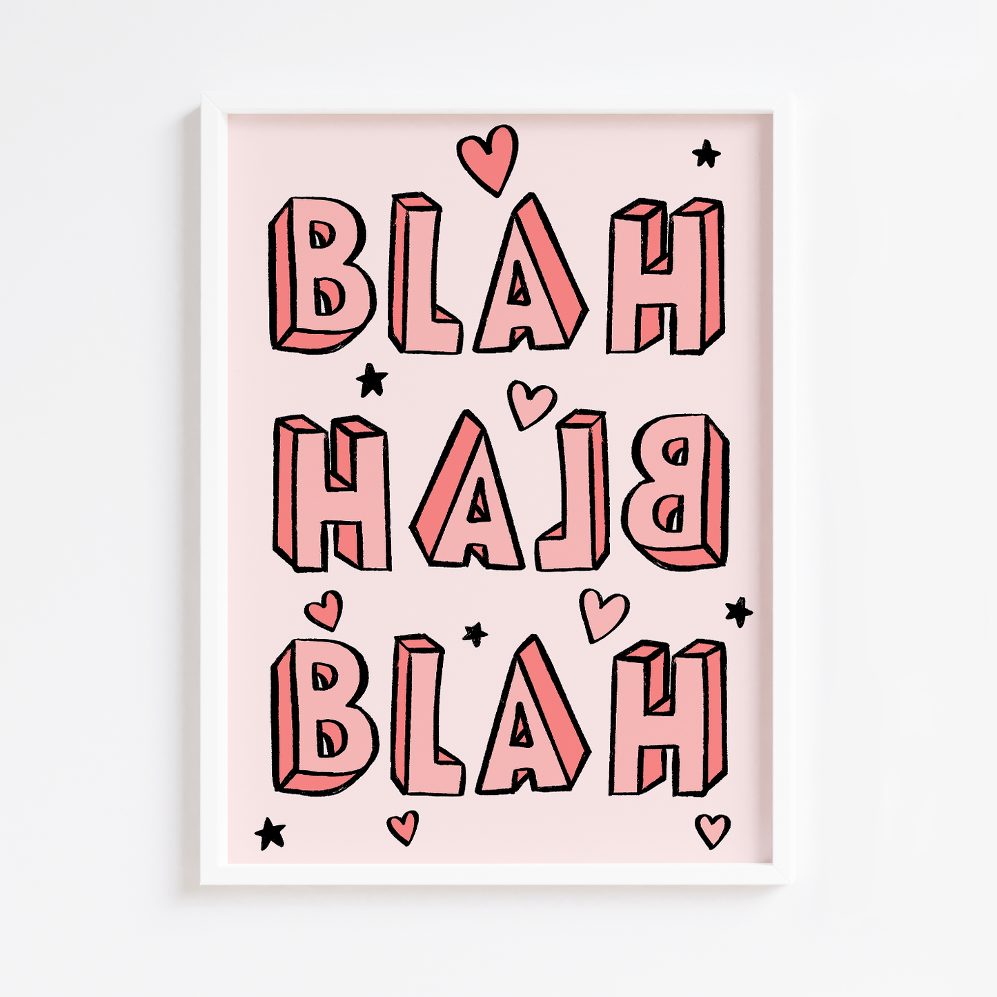 Blah Blah Blah Pink Print