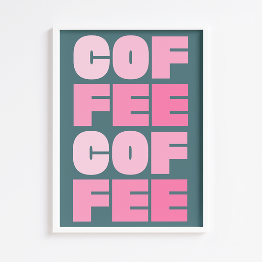 Pink Coffee Print