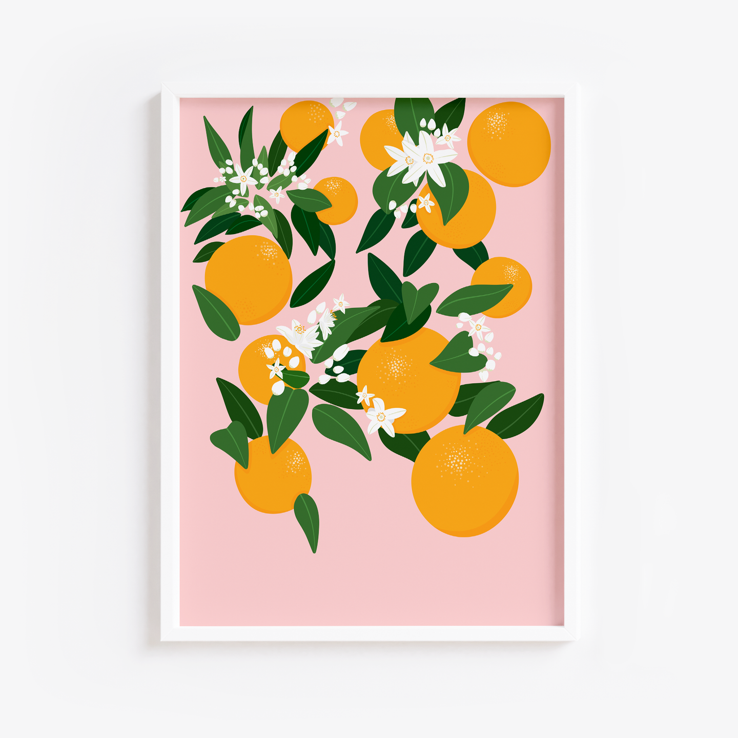 Botanical Oranges Pink Print