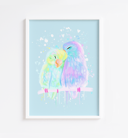 Budgie Love Print