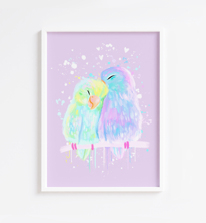 Budgie Love Print
