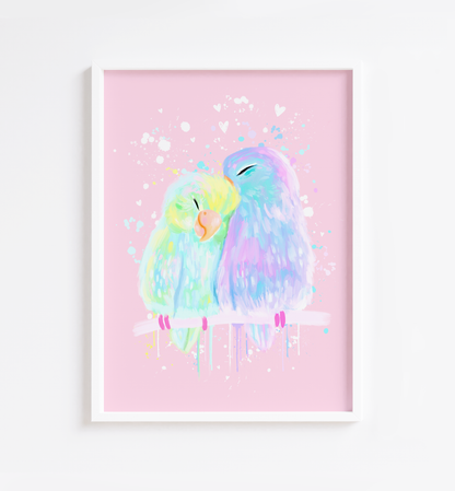Budgie Love Print