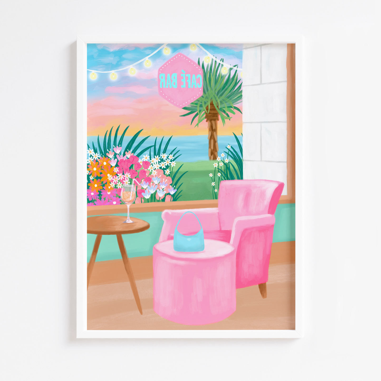 Cafe Bar at Sunset Print