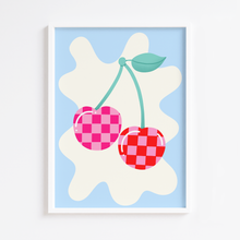 Load image into Gallery viewer, Checkerboard Cherries Print
