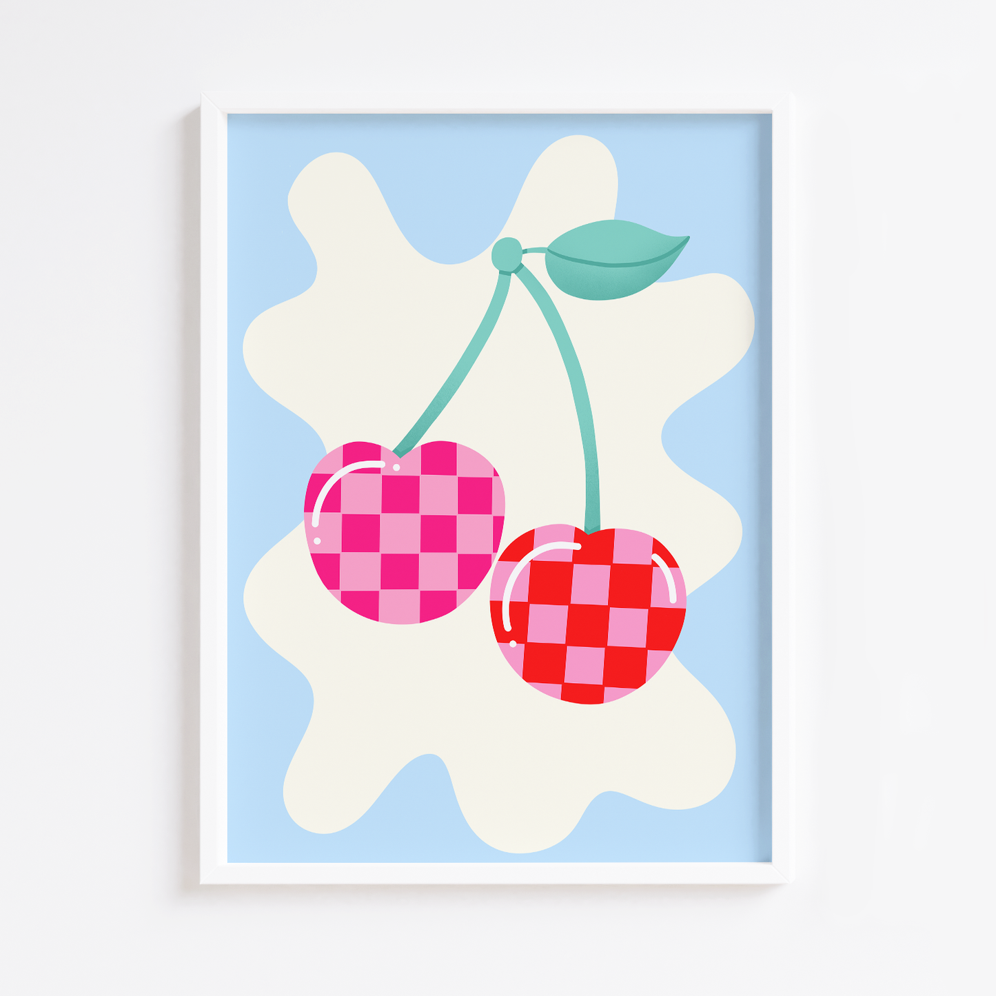 Checkerboard Cherries Print