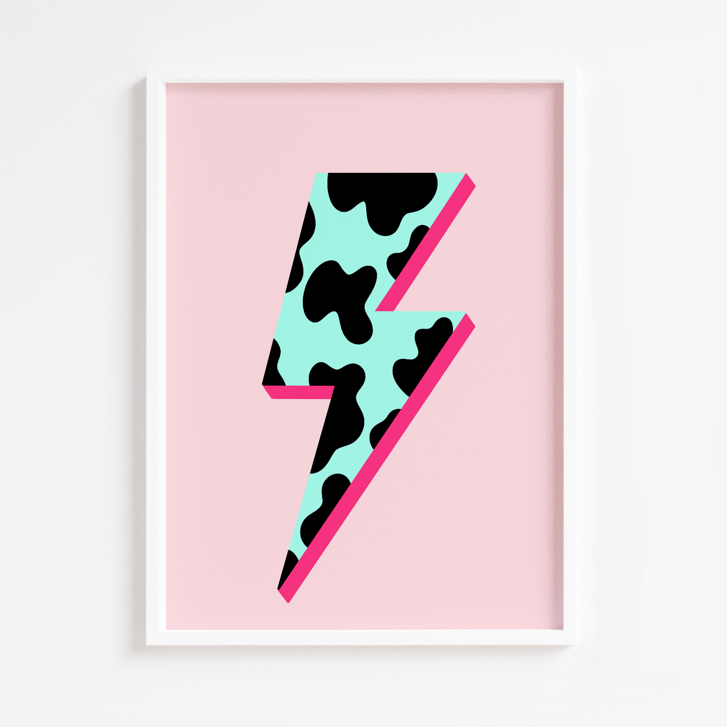 Cow Lightning Bolt Print