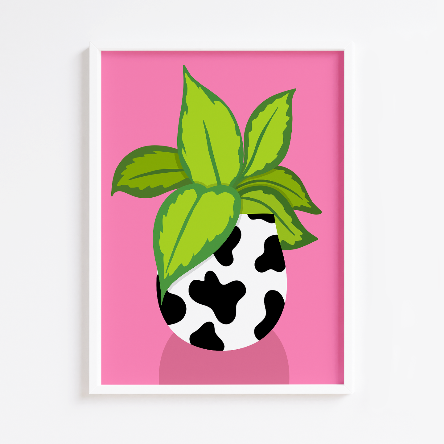 Cow Pot Plant Print