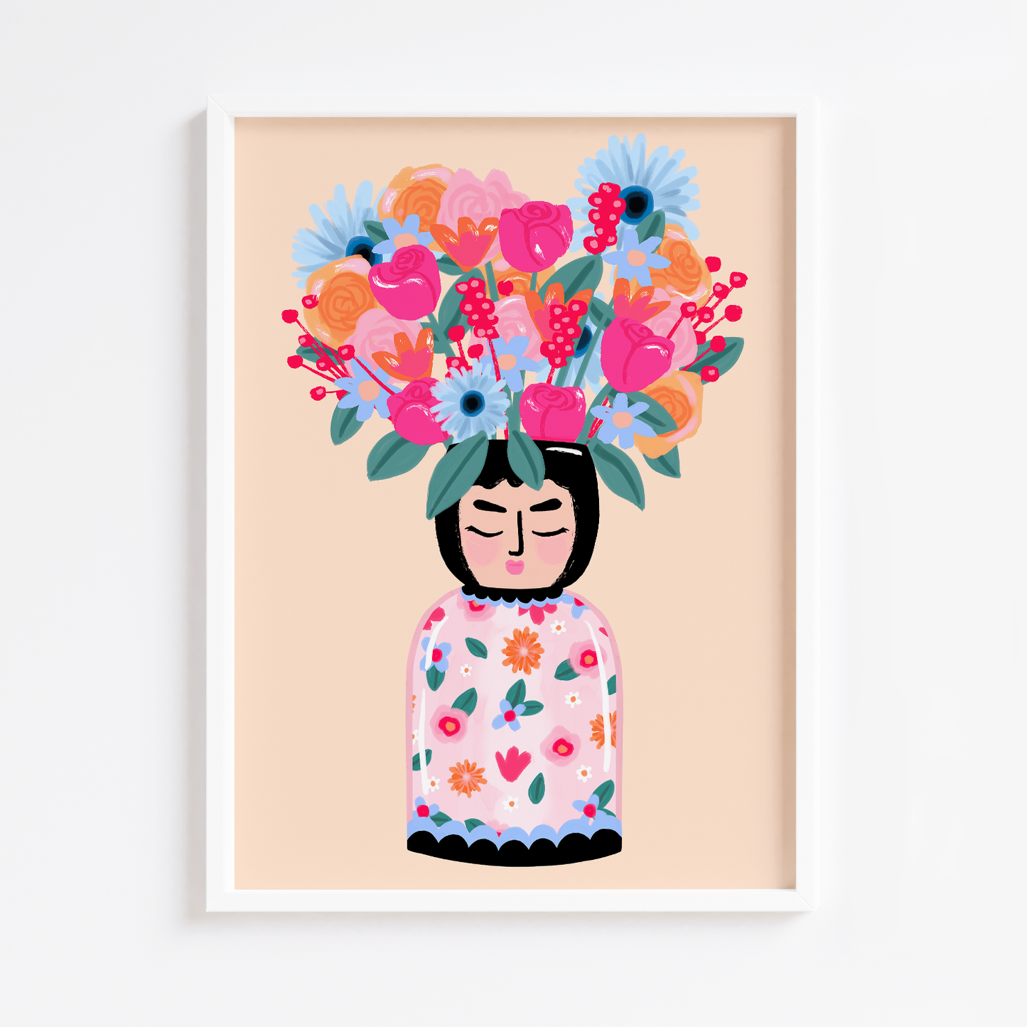 Face Vase Bouquet Print