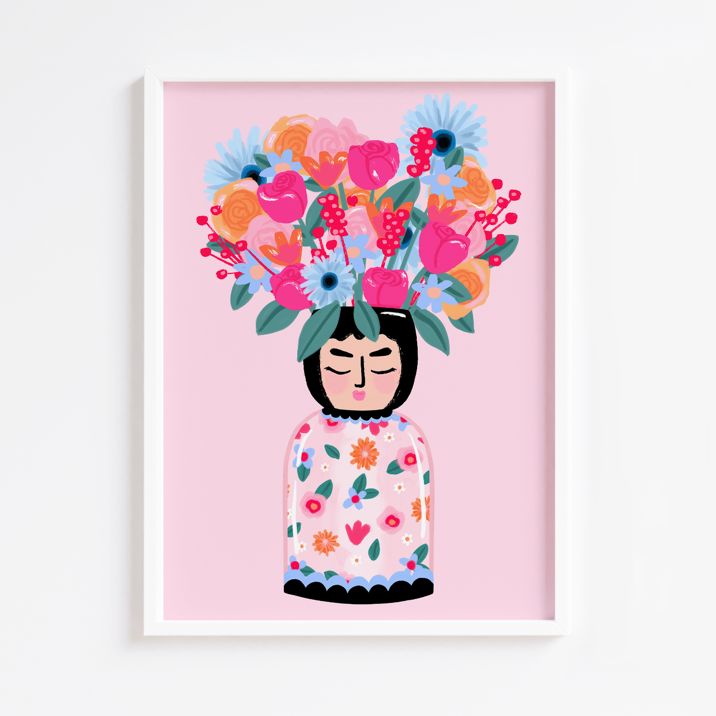 Face Vase Bouquet Print