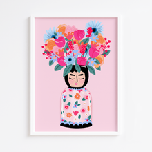 Load image into Gallery viewer, Face Vase Bouquet Print
