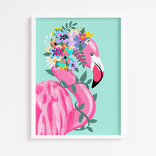 Load image into Gallery viewer, Floral Flamingo Crown Print
