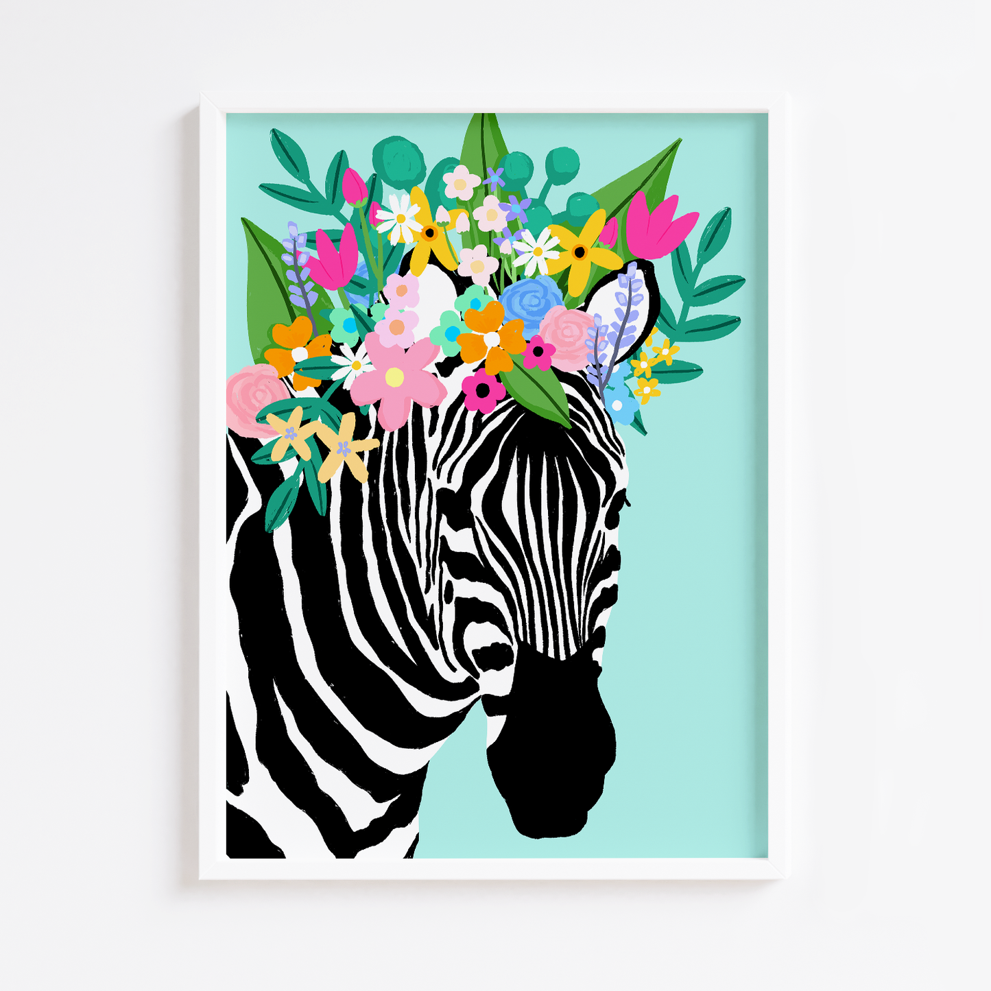 Floral Zebra Crown Yellow Print