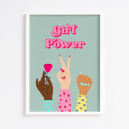 Girl Power Hands Print