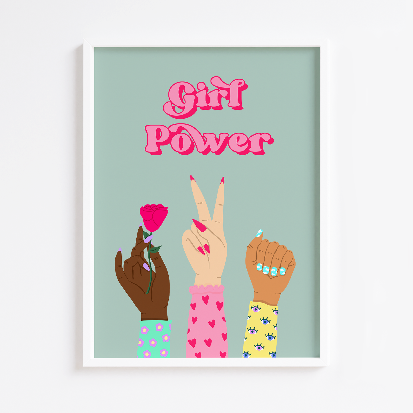 Girl Power Hands Lilac Print