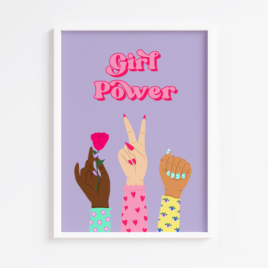 Girl Power Hands Lilac Print