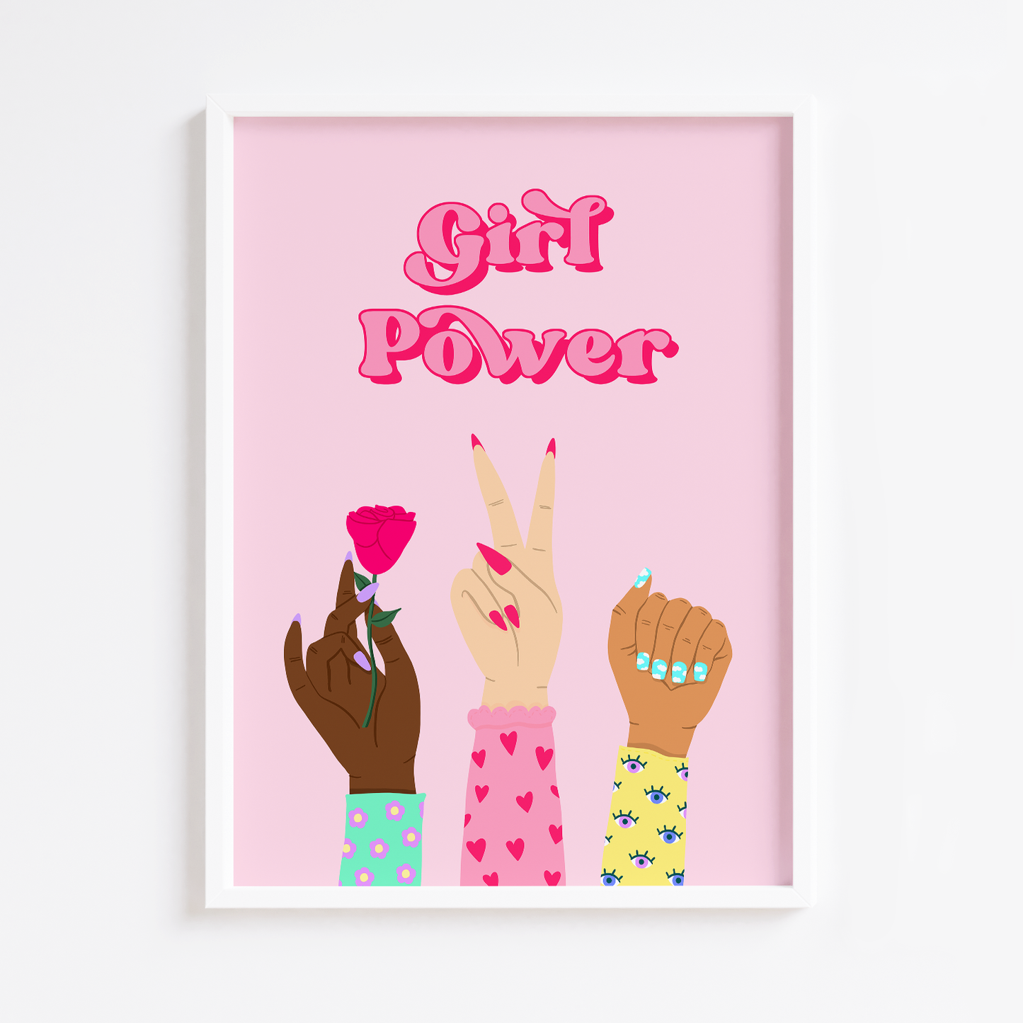 Girl Power Hands Lilac Print
