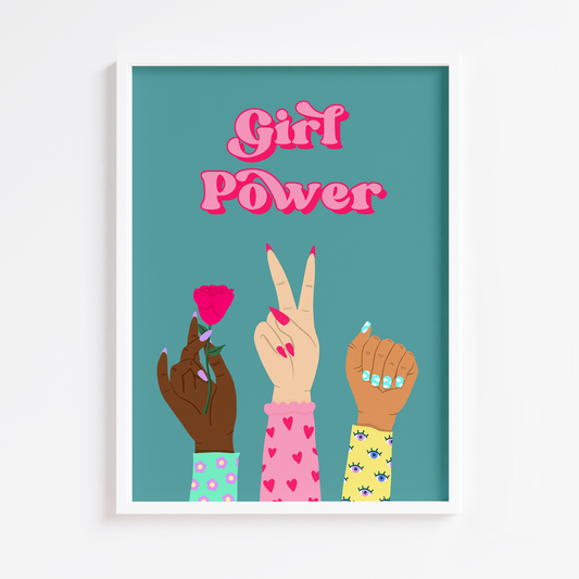 Girl Power Hands Lilac Print