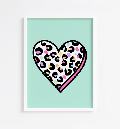 Nude Leopard Heart Print