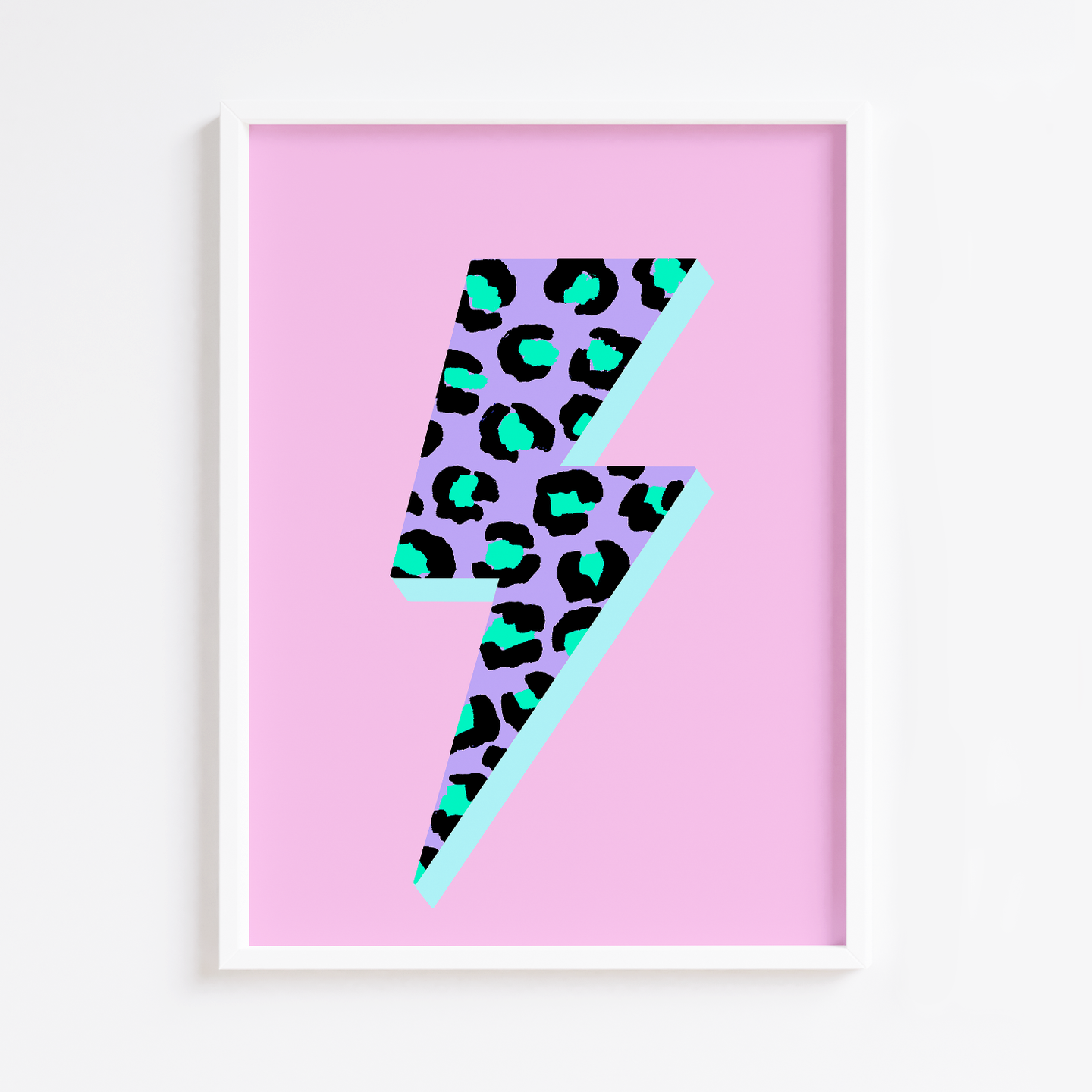 Pink Leopard Lightning Bolt Print
