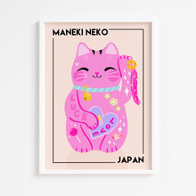 Load image into Gallery viewer, Lucky Pink Maneki Neko Print
