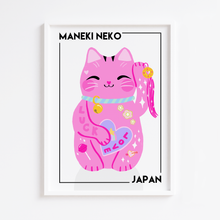 Load image into Gallery viewer, Lucky Pink Maneki Neko Print
