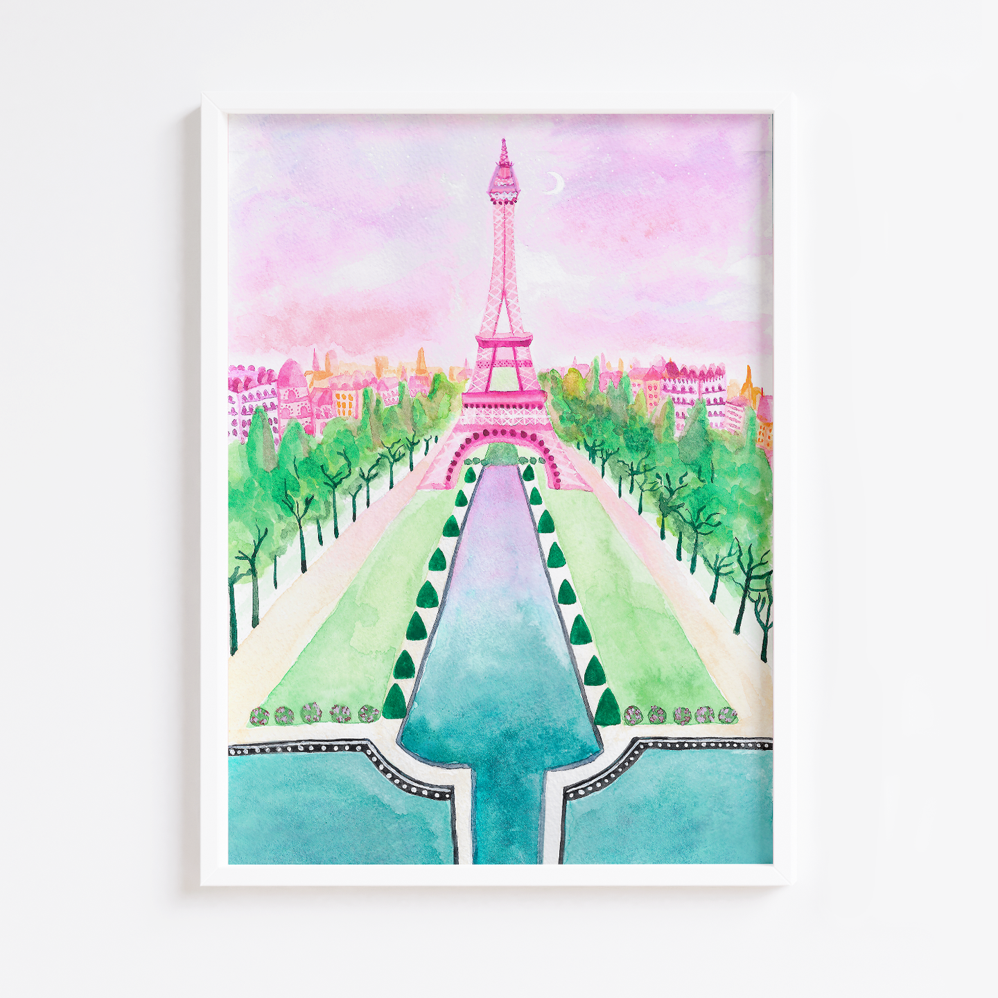 Paris in Pink Watercolour