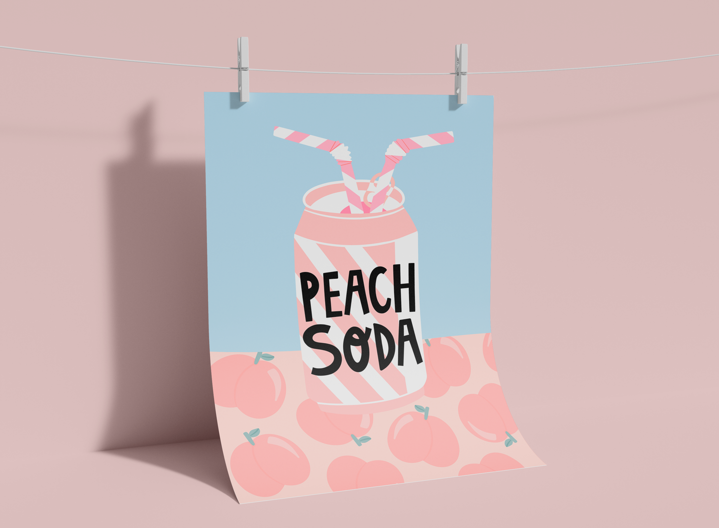 Peach Soda Can Print