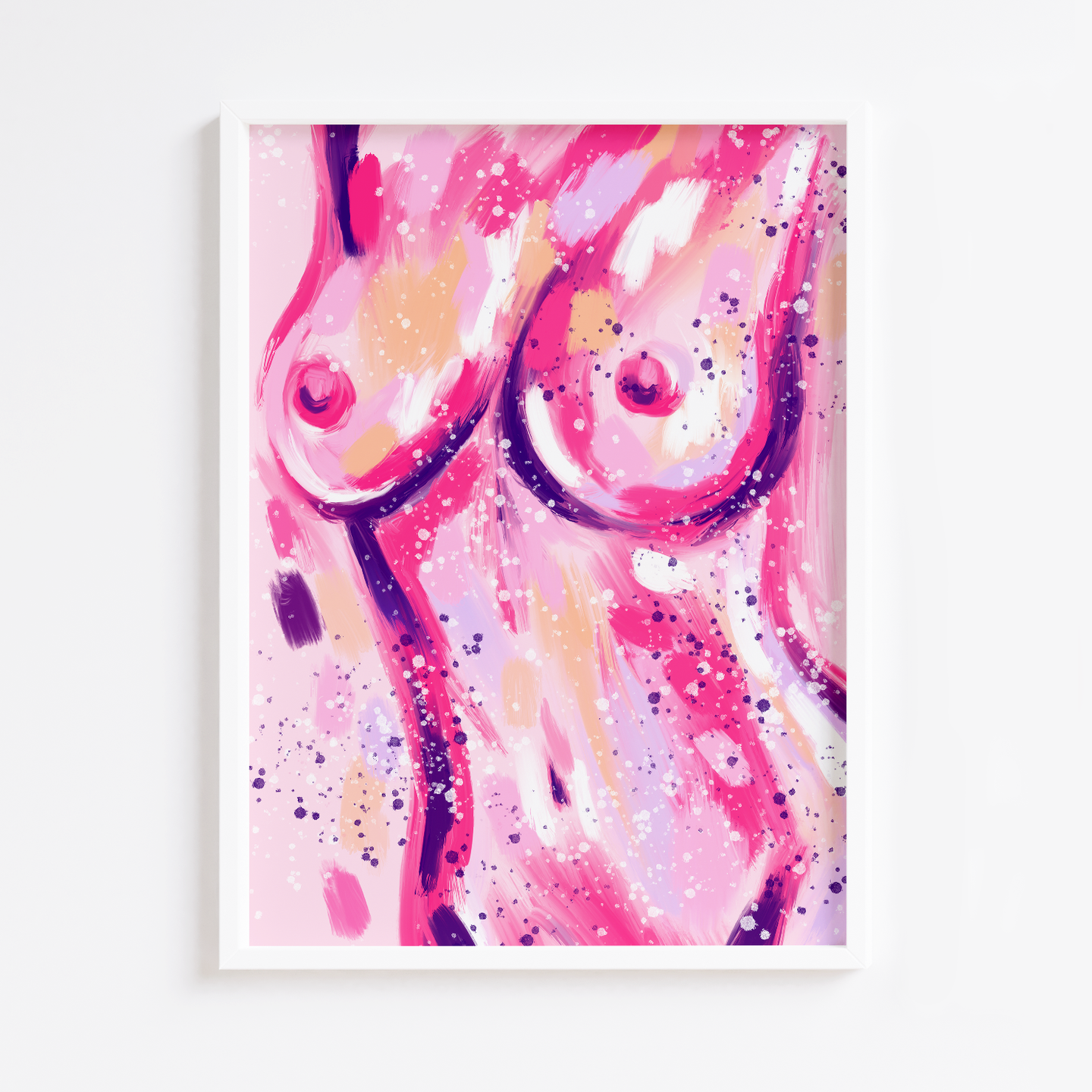 Pink Painted Boobs Print