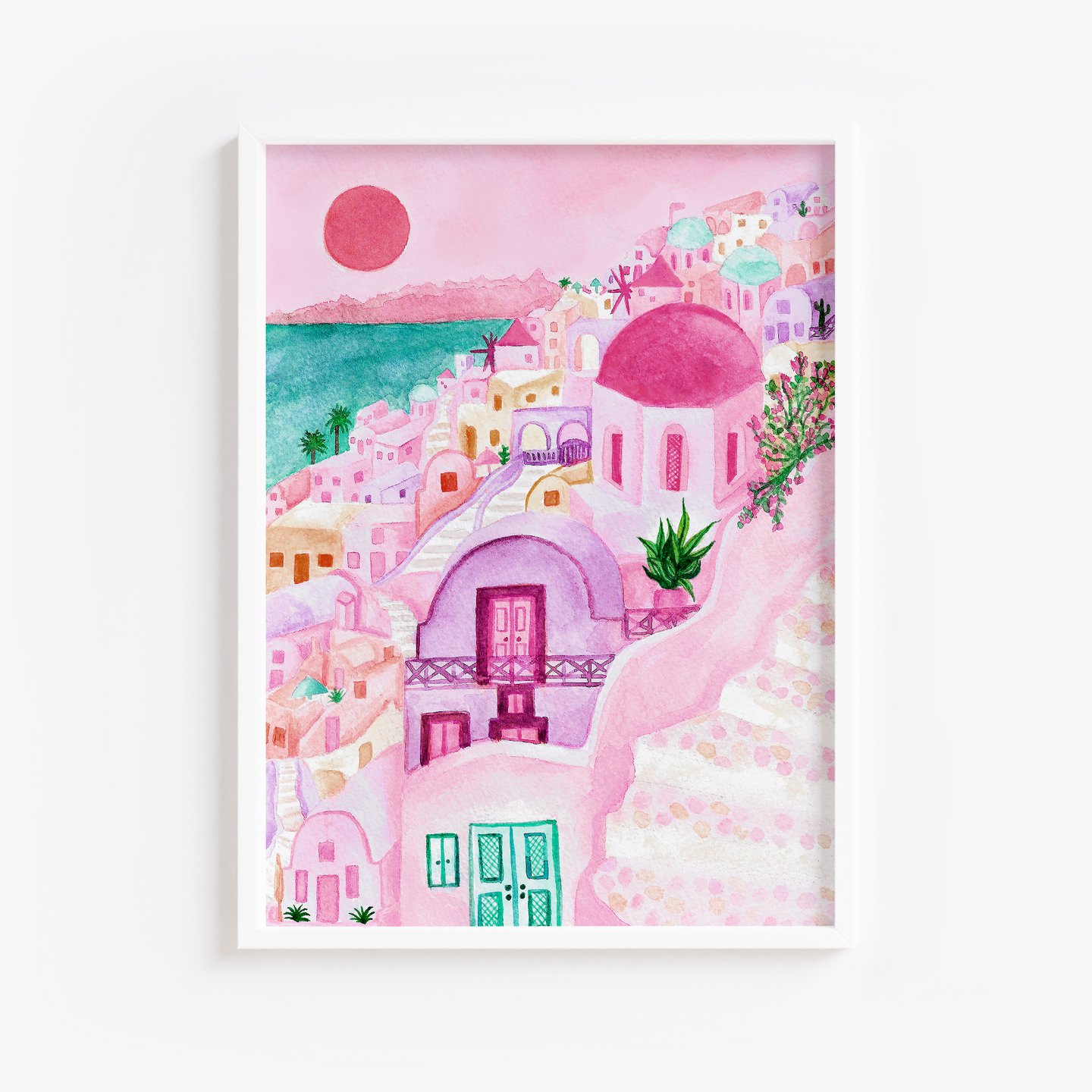 Pink Santorini Print