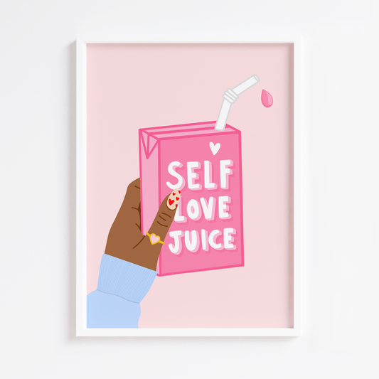 Self Love Juice White Print