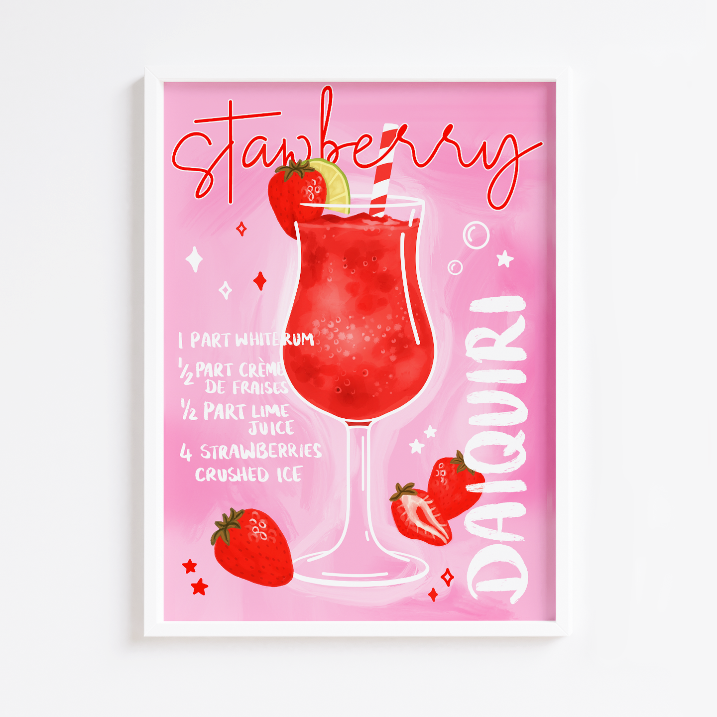 Strawberry Daiquiri Cocktail Print