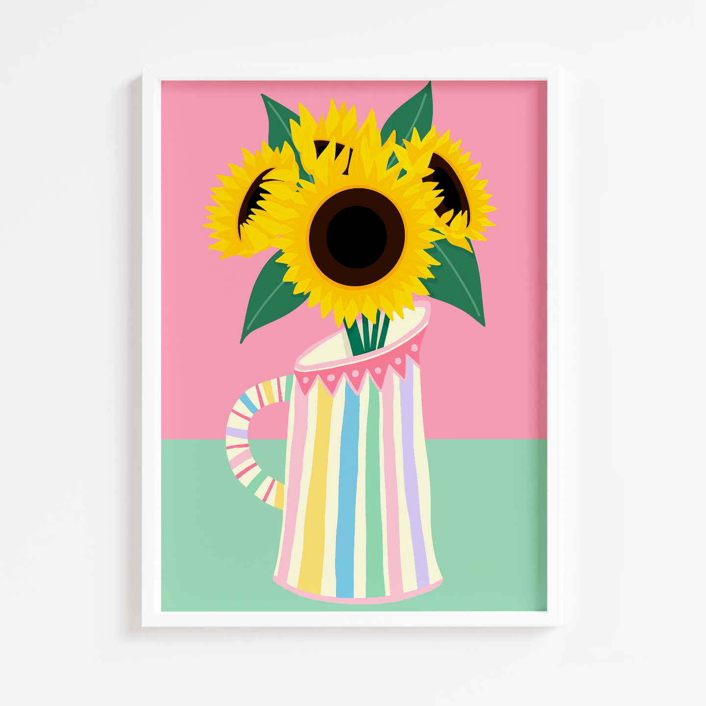 Sunflower Rainbow Jug Print