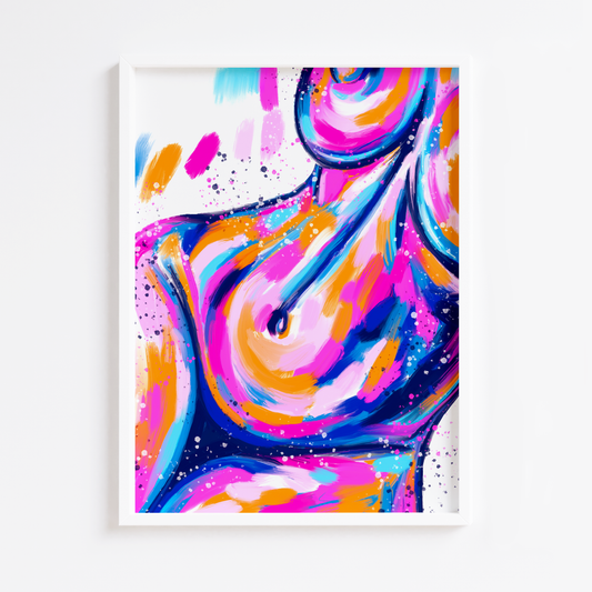 Vivid Colour Clash Figure Print
