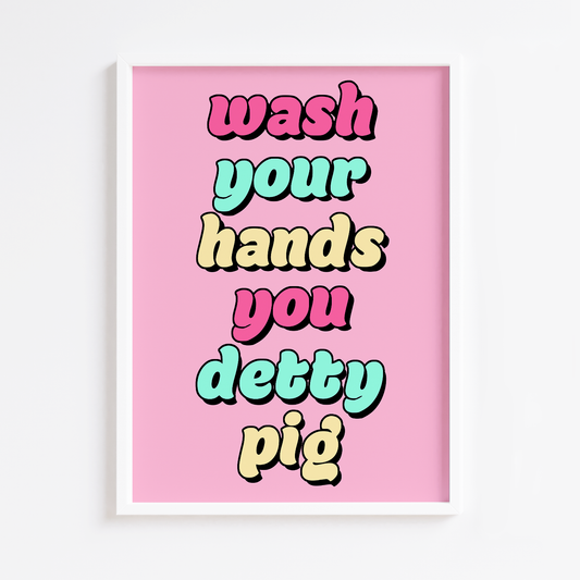 Wash Hands Pink Print