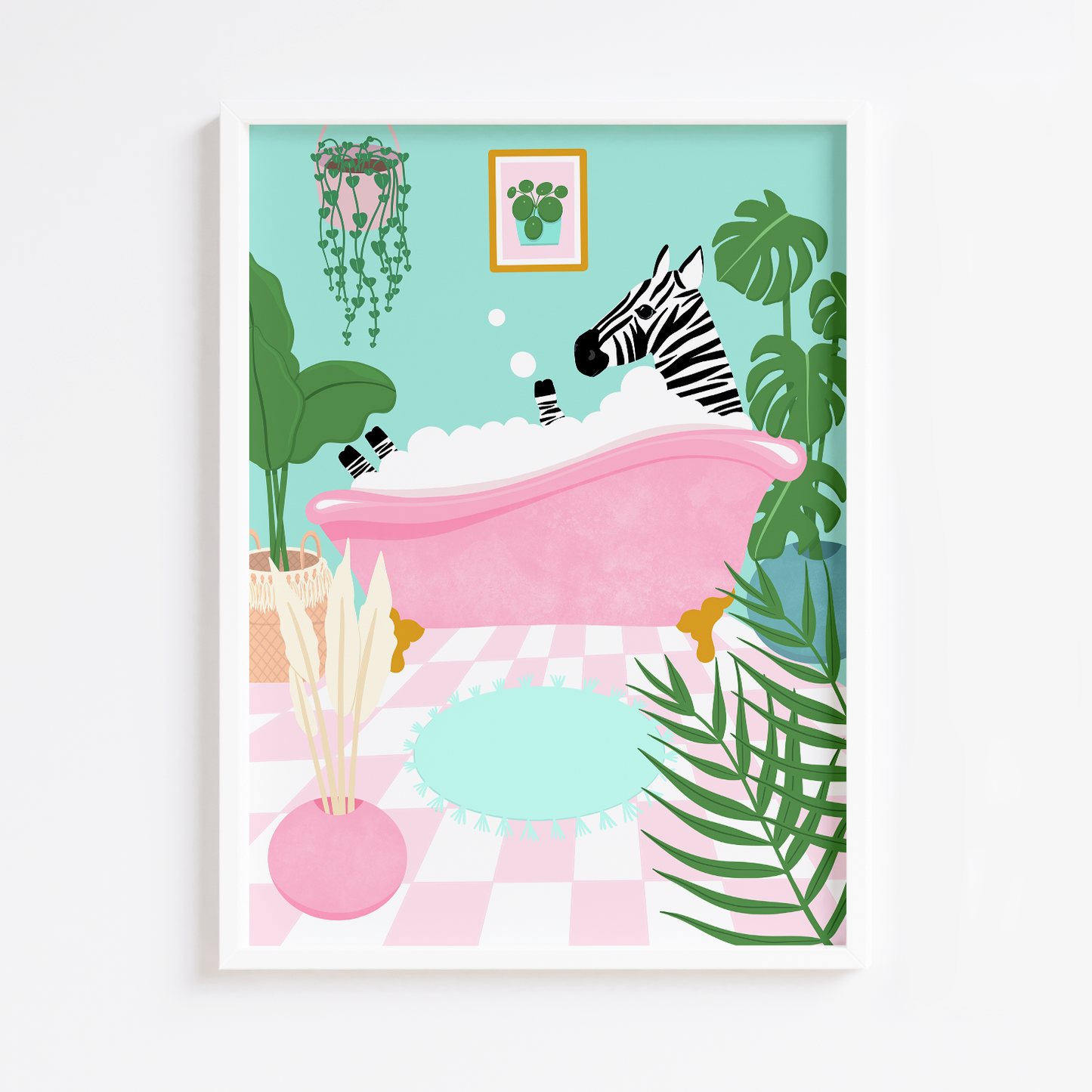 Zebra Bath Mint Print