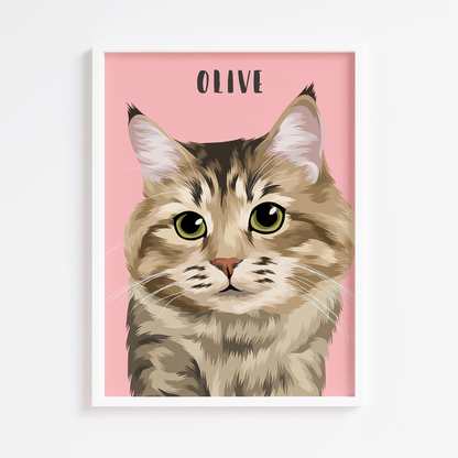 Custom Cat Portrait Print